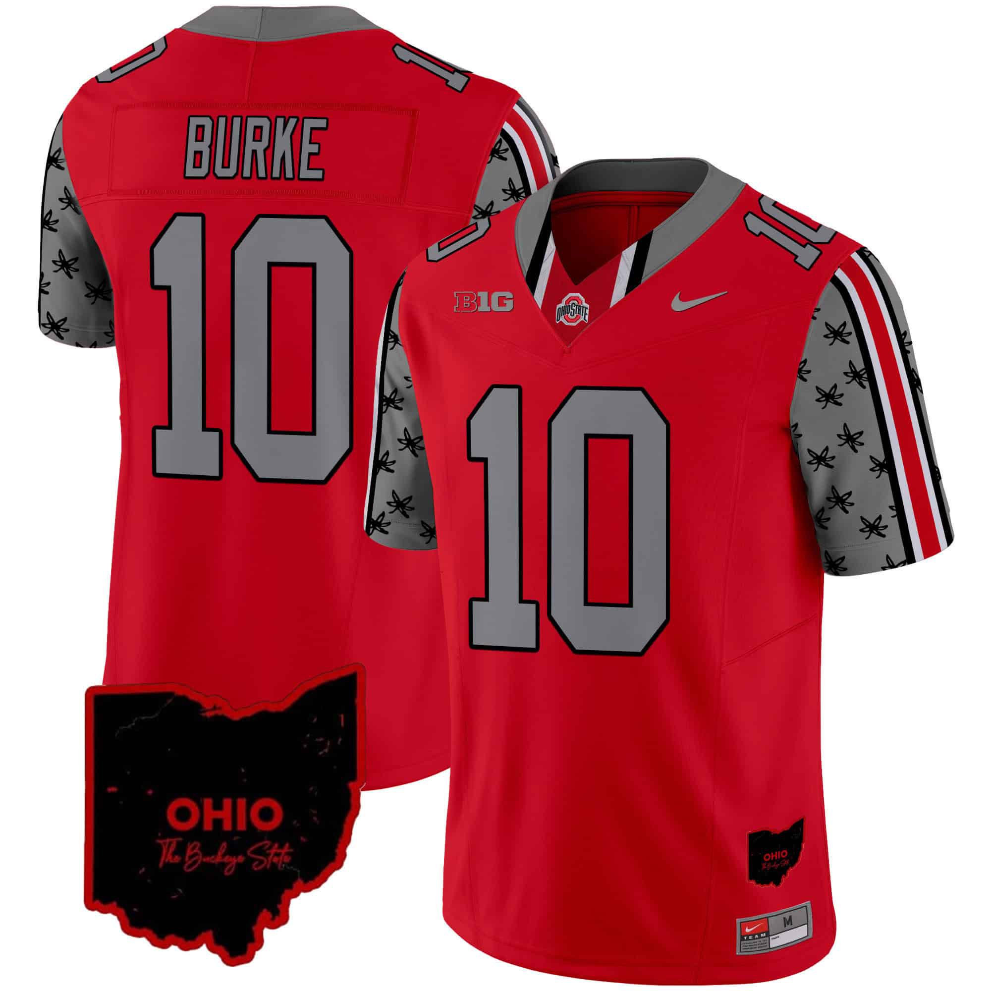 Men Ohio State Buckeyes #10 Burke Red 2024 Nike Home Patch Vapor Limited NCAA Jersey->indianapolis colts->NFL Jersey